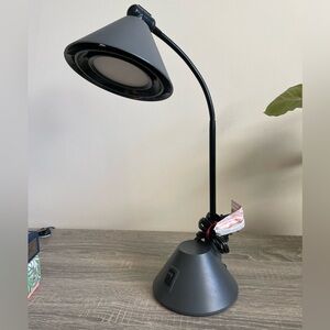 Sleek Black & Gray Desk Lamp